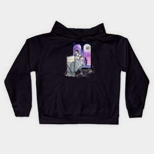 Girl sitting weaving Kids Hoodie